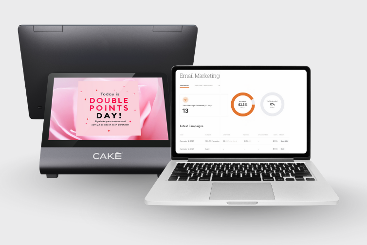 CAKE restaurant POS with loyalty and email marketing tools to boost guest retention and repeat business.